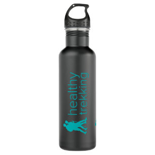 Healthy Trekking Turquoise Logo Travel Water Bottle