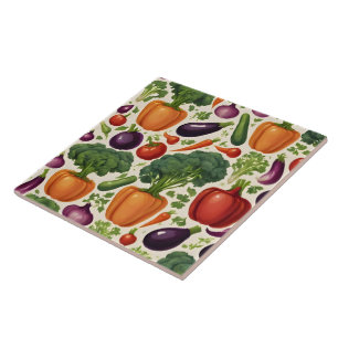 Healthy Vegetables Happy Food Trendy Collection Ceramic Tile