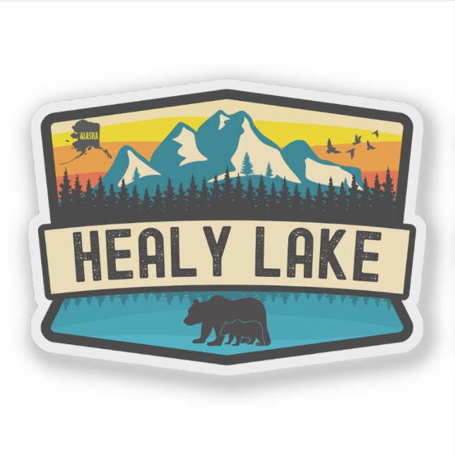 Healy Lake, Alaska Sticker (Front)