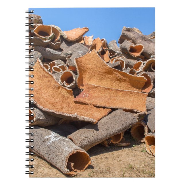 Heap of cork tree bark as raw material.JPG Notebook (Front)