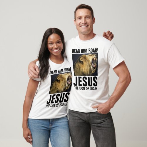 HEAR HIM ROAR JESUS LION OF JUDAH T_Shirts