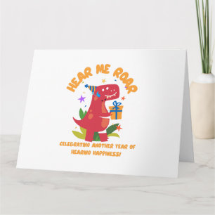 Hear me roar Cochlear Implant Hearing Birthday Card
