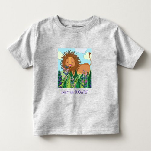 Hear me ROAR  Cute colorful lion Toddler T_shirt