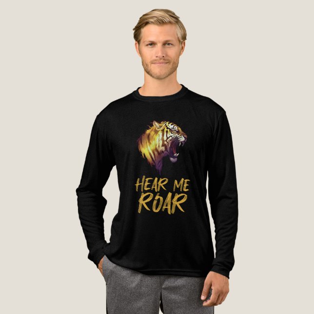 Hear Me Roar, Tiger Head Graphic Tri-Blend Shirt (Full Front)