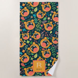 Hear Me Roar Tiger Jungle Personalized Beach Towel