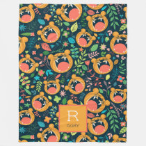 Hear Me Roar Tiger Jungle Personalized Fleece Blanket