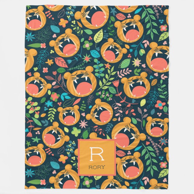 Hear Me Roar Tiger Jungle Personalized Fleece Blanket (Front)