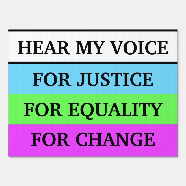 Hear my voice for... Monogram Text Sign (Front)