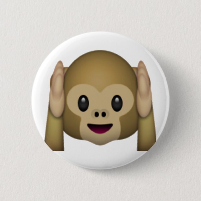 Hear No Evil Monkey - Emoji Button (Front)