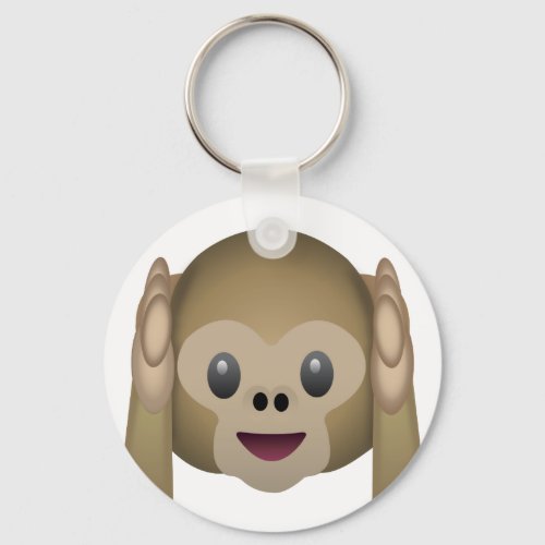 Hear No Evil Monkey Emoji Keychain