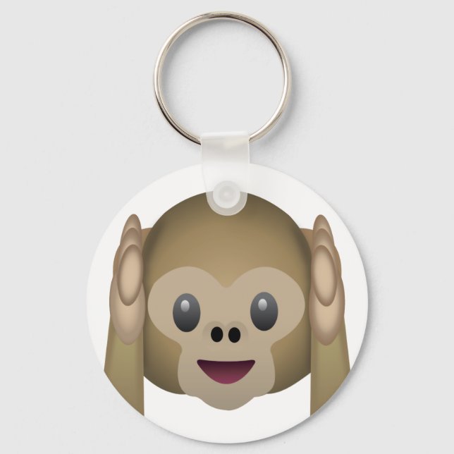 Hear No Evil Monkey Emoji Keychain (Front)
