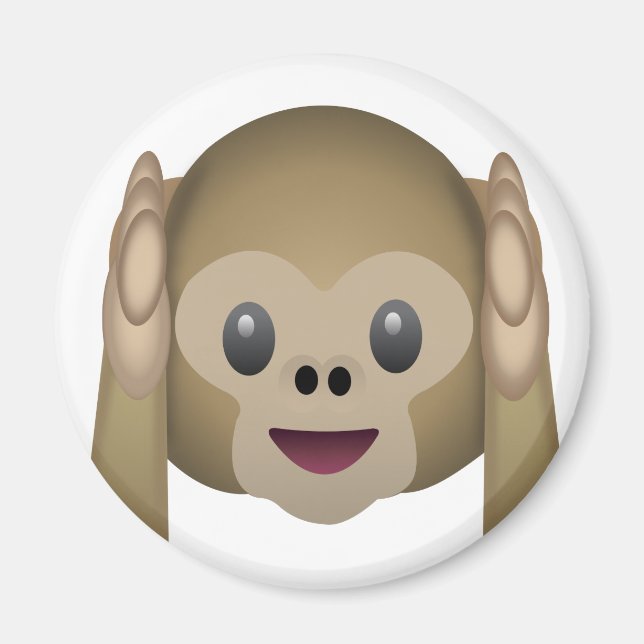 Hear No Evil Monkey Emoji Magnet (Front)