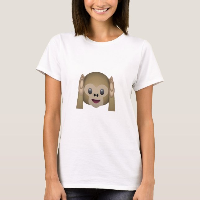Hear No Evil Monkey Emoji T-Shirt (Front)