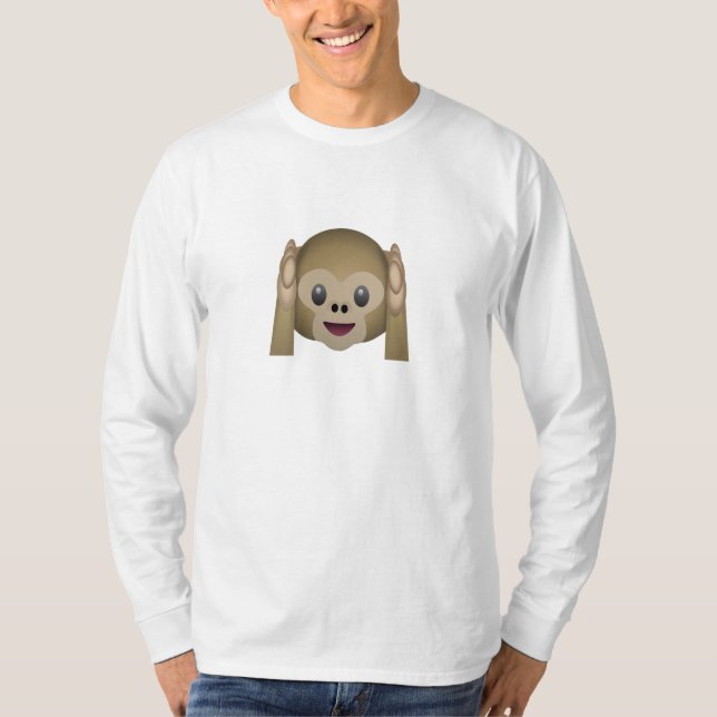 Hear No Evil Monkey Emoji T-Shirt (Front)