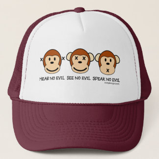 Hear No Evil Monkey Faces Trucker Hat