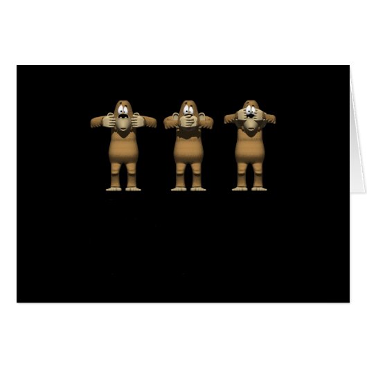 Hear No Evil Monkeys (Front Horizontal)