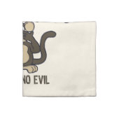 Hear No Evil Monkeys | Brown Cloth Napkin (Quarter Fold)