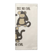 Hear No Evil Monkeys | Brown Cloth Napkin (Half Fold)