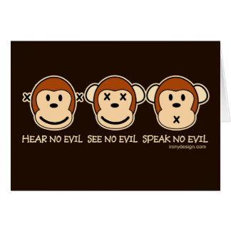 Hear No Evil Monkeys Cards