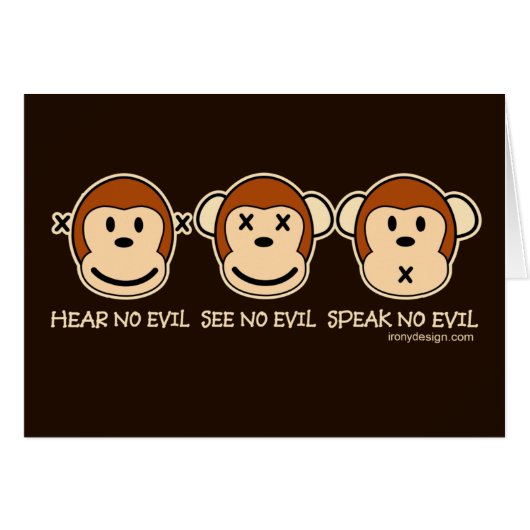 Hear No Evil Monkeys Cards (Front Horizontal)