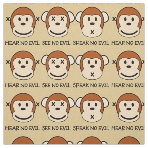 Hear No Evil Monkeys Fabric