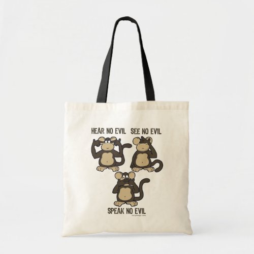 Hear No Evil Monkeys Funny Tote Bag