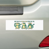 Hear No Evil Monkeys Greens Bumper Sticker (On Car)