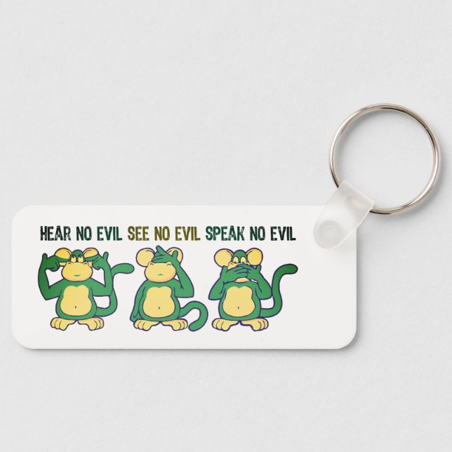 Hear No Evil Monkeys Greens Keychain (Front)