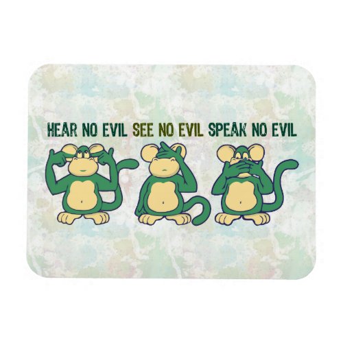 Hear No Evil Monkeys Greens Magnet
