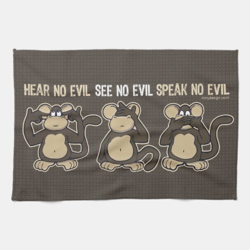 Hear No Evil Monkeys Humor Towel