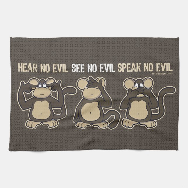 Hear No Evil Monkeys Humor Towel (Horizontal)