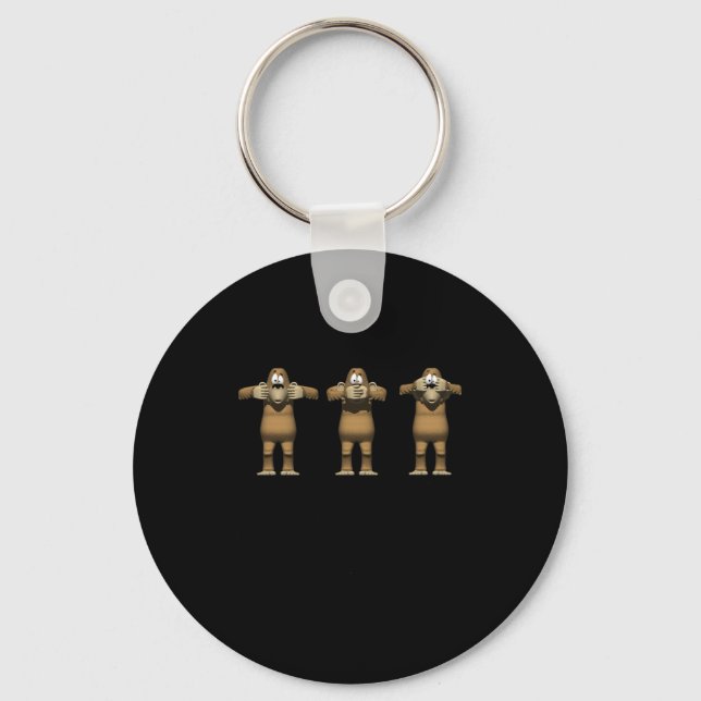 Hear No Evil Monkeys Keychain (Front)