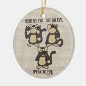 Hear No Evil Monkeys - New Ceramic Ornament (Left)
