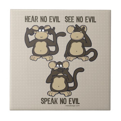 Hear No Evil Monkeys _ New Ceramic Tile