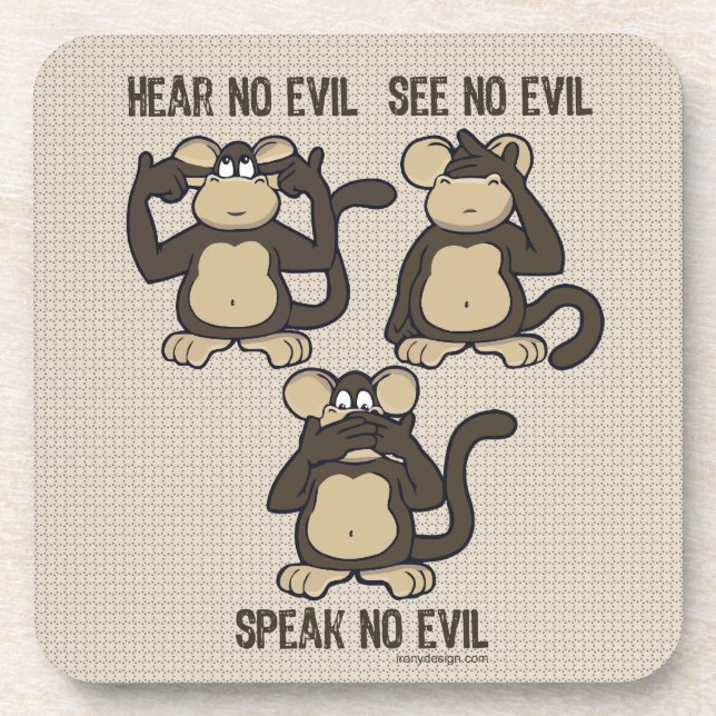 Hear No Evil Monkeys - New Coaster (Front)