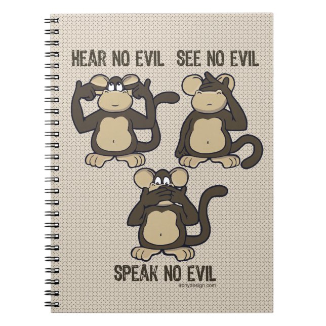 Hear No Evil Monkeys - New Notebook (Front)