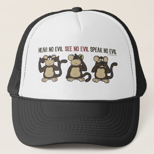 Hear No Evil Monkeys _ New Trucker Hat