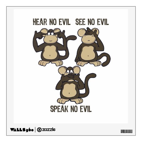 Hear No Evil Monkeys _ New Wall Decal