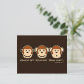 Hear No Evil Monkeys Postcard (Standing Front)