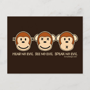 Hear No Evil Monkeys Postcard