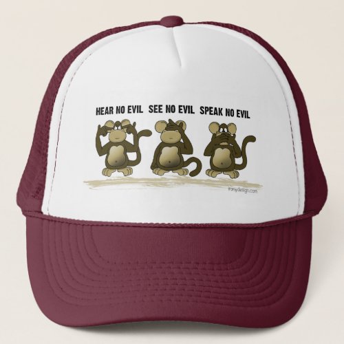 Hear No Evil Monkeys Trucker Hat