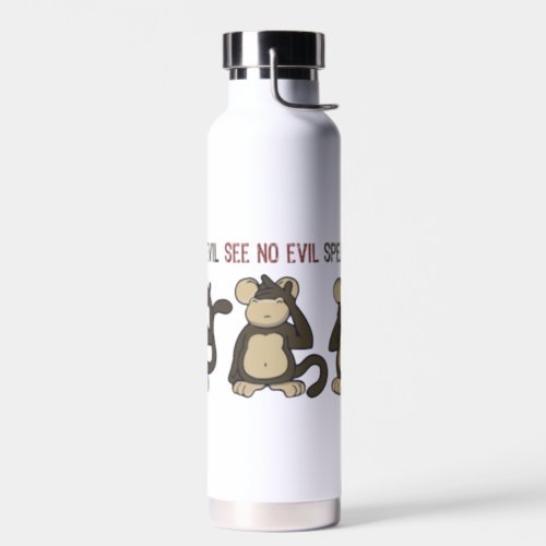 Hear No Evil Monkeys  Water Bottle