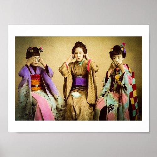 Hear No Evil See No Evil Speak No Evil Geisha Poster