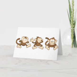 hear no evil, see no evil, speak no evil monkeys card