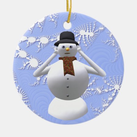Hear No Evil Snowman Christmas Tree Decoration