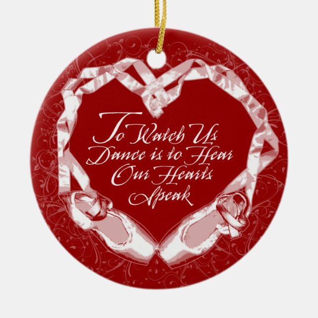 Hear Our Ballet Hearts Ceramic Ornament (Front)