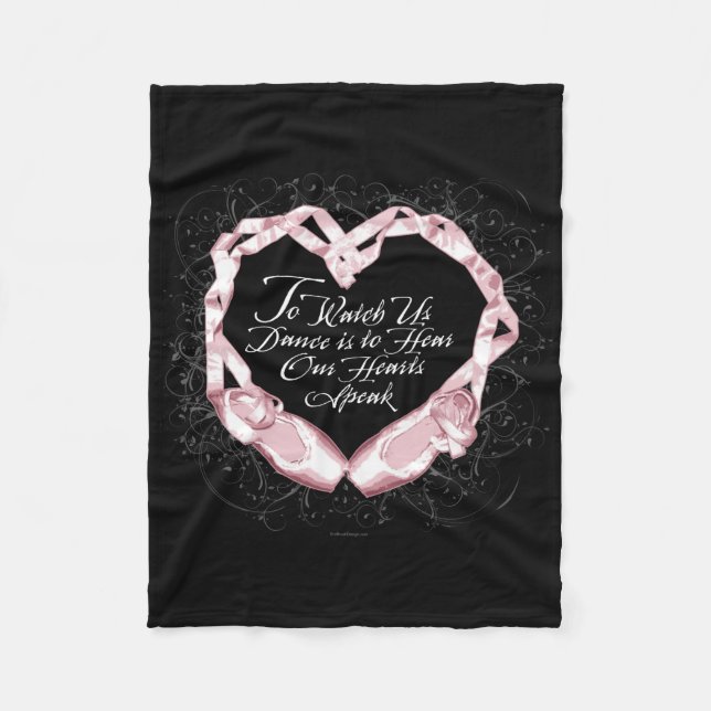 Hear Our Ballet Hearts Fleece Blanket (Front)