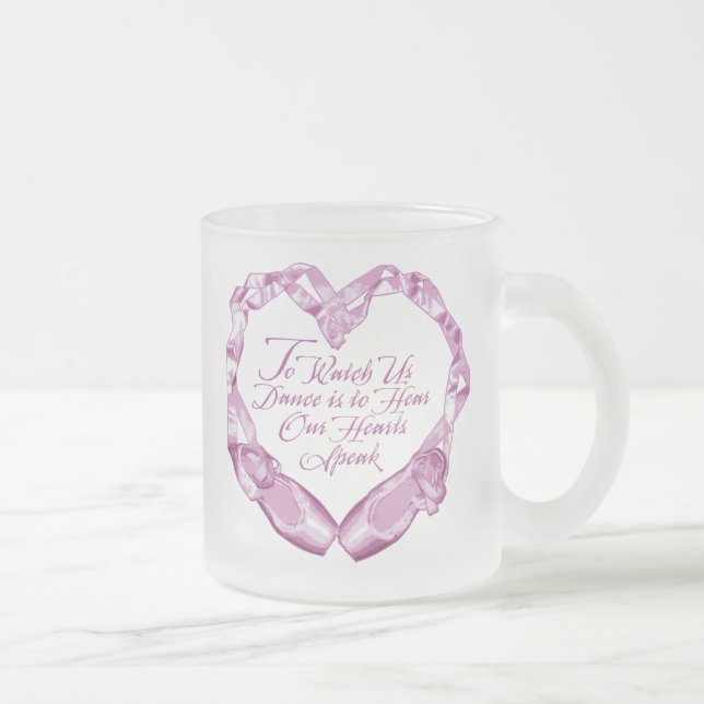 Hear Our Ballet Hearts Frosted Glass Coffee Mug (Right)