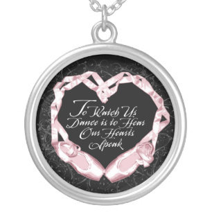 Hear Our Ballet Hearts Silver Plated Necklace