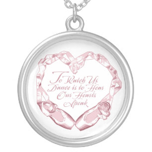 Hear Our Ballet Hearts Silver Plated Necklace